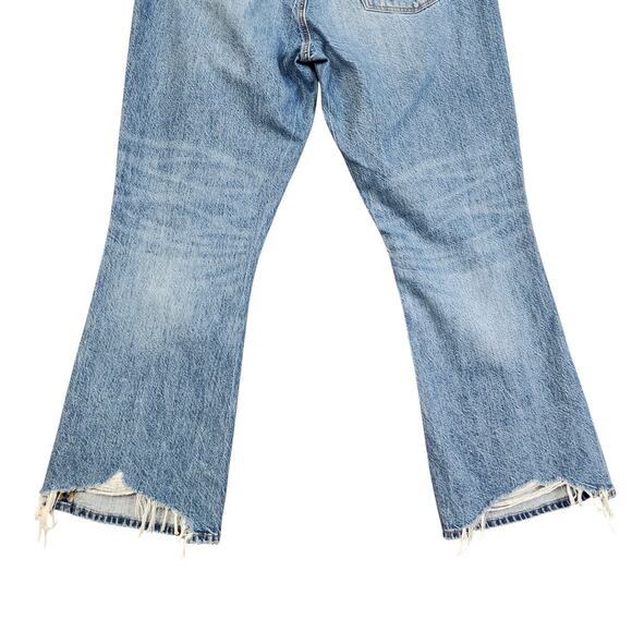 American Eagle Womens 90s Flare Jeans Size 10 High Rise Distressed Pockets Hem - Picture 5 of 14